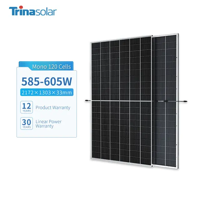 TrinaSolar panneau solaire haute efficacité 585w 590w 595w 600w 605w
