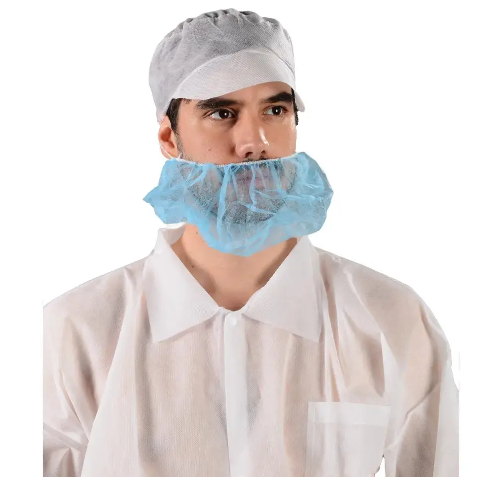 Hot Sale High Quality Men Food Work Beard Net Head Hanging Disposable Nonwoven Beard Cover for Cleanroom