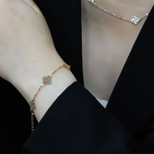 Collar y Pulsera de Oro de 18k de Fábrica, Pulsera de Trébol, Pulsera de Trébol de Cuatro Hojas de Oro de 18k, Oro Au750, Joyería de Oro Real de 18k - Product Image 6