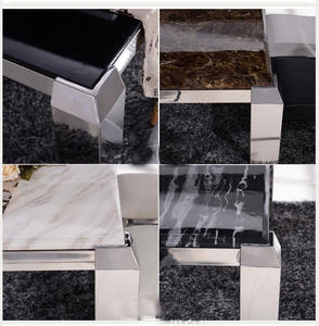 Table murale d'entrée en or brillant, table luxueuse et moderne, avec dessus en marbre, pour salon, 2 pièces - Product Image 6