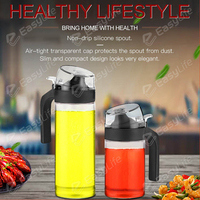 Bouteille en verre hermétique anti-poussière Easylife 400 ml pour huile et vinaigre avec bec verseur en silicone pour cuisine, maison et restaurant (2026)