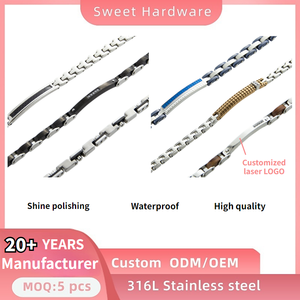 Bracciale da Uomo in Acciaio Inossidabile 316L Stile Classico con Ceramica e Energia Quantica, Ideale come Regalo di Anniversario o Matrimonio - Product Image 5