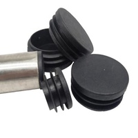 Bouchon d'extrémité de Tube rond 45x45mm bouchons d'insertion en plastique pour clôture Post tuyau couvercle Tube chaise noir