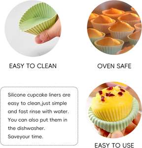 Utensilios de Cocina para el Hogar, Herramientas para Decorar Pasteles, Moldes de Silicona para Pasteles, Moldes Redondos para Muffins y Cupcakes - Product Image 4