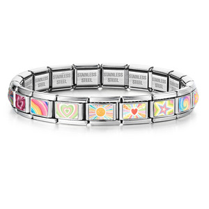 Pulsera Modular Italiana Colorida de Acero Inoxidable, Joyería Unisex para Regalo, Accesorio de Joyería DIY - Product Image 5