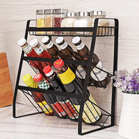 Organisateur de rangement pour épices en métal avec design coulissant pratique, accessoires de cuisine multi-usages, étagère à épices