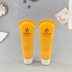 หลอดพลาสติกสีเหลืองสำหรับเครื่องสำอาง ขนาด 50 มล. แบบบีบได้ พร้อมฝาเกลียว ผิวมันเงา พิมพ์ซิลค์สกรีน สำหรับบรรจุภัณฑ์โลชั่น - Product Image 4