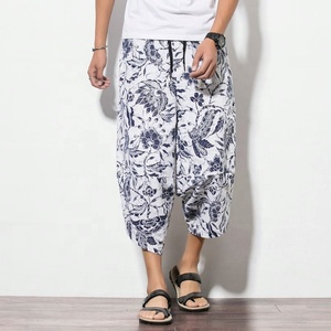 Pantalones Cortos Casuales de Verano para <span class=keywords><strong>Hombre</strong></span>, Pantalones Anchos de Playa, Pantalones con Estampado Floral, Pantalones Holgados de Talla Grande, Estilo Chino - Product Image 1
