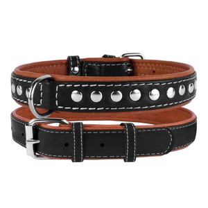 Collier pour chien et chat en cuir souple, résistant, confortable, à la mode, en microfibre, résistant à l'usure - Product Image 1