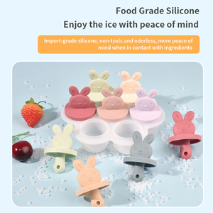 Moules à glace en silicone en forme de lapin pour enfants, 7 cavités, qualité alimentaire, pour la fabrication de glaces maison - Product Image 4
