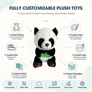 Peluche Panda Personnalisée Réaliste, Jouet Doux et Cuddly, Fabrication OEM ODM, Mascotte Personnalisée, Vente Directe Usine, Vente en Gros Professionnelle - Product Image 2