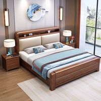 Style chinois 1.5 doux lit Double 1.8m chambre principale lit de mariage avec rangement boîte haute lit tiroir Design moderne usage domestique