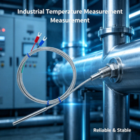 Câble de sonde de température industriel en acier inoxydable, fil blindé tressé, sonde filetée, borne fourche, OEM ODM