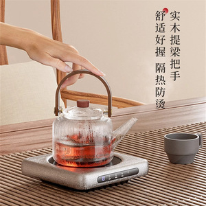 Electric Ceramic Cooktop With Glass <b>Teapot</b> Set For Tea Brewing 1 Burner Smooth Surface 185x185x44mm - Product Image 2