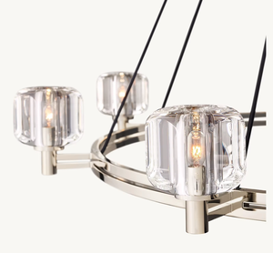 Candelabro americano de diseño personalizado, lámpara colgante de cristal de Metal redondo grande, decoración de luz interior de Isla de dormitorio - Product Image 2