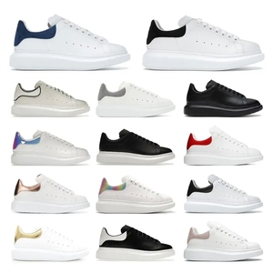 Zapatos Casuales para Hombre y Mujer, Zapatillas Deportivas Negras y Blancas, de Gamuza, con Plataforma, Modelo mq - Product Image 1