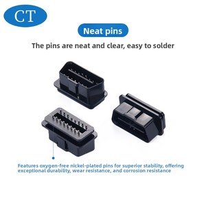 Adaptateur de connecteur automobile OBD2 plaqué or, mâle coudé 16 broches J1962M avec broches coudées pour l'adaptation aux véhicules OLIVER - Product Image 2