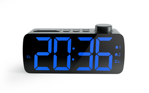 Relógio visor led de 6.3 polegadas, rádio digital, criativo, função de soneca eletrônica, abs + <span class=keywords><strong>lcd</strong></span>, geométrico de cn; gua - Product Image 4