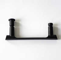 Poignée de porte de douche en alliage de zinc noir mat, poignée ovale plate de 145 mm CC pour porte de douche sans cadre
