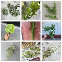 Mur de fleurs artificielles vert et blanc, hortensia, lys, fougère pour décoration de scène de mariage et événements, vente en gros, conception personnalisée