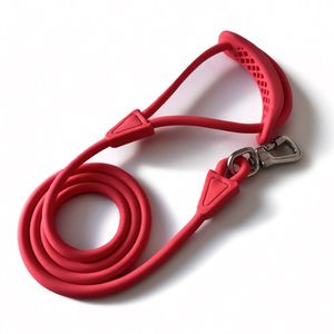 Laisse de chien en cuir rond rembourrée et souple en silicone pour l'escalade - Product Image 1
