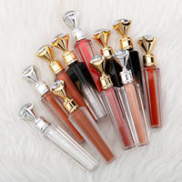 2 Ml Custom con coperchio in diamante lucido lucidalabbra Flip Top scatola di imballaggio all'ingrosso Private Label Glitter vegano lucidalabbra