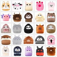 Couverture-cape à capuche portable transfrontalière, best-seller en stock, avec broderie animale de dessin animé, en flanelle double face