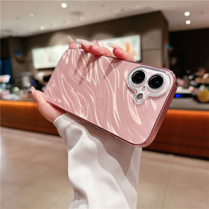 Wave Water Ripple Pattern Glitter Laser Phone Case pour <span class=keywords><strong>iPhone</strong></span> <span class=keywords><strong>11</strong></span> 12 13 14 15 16 Pro Max Luxury Plating Slim Cover avec Lens Film - Product Image 2