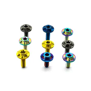 Wholesale of titanium gr5 torx pan head screws M6 M8 anodized colored titanium screws for motorcycle accessories by manufacturer