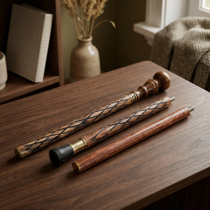 Handcrafted Lightweight Wooden Hiking Cane with Brass Eagle Handle <b>Foldable</b> <b>Walking</b> <b>Stick</b> for Camping Climbing Daily Use - Product Image 3