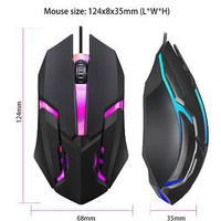 Ergonomic Mini Waterproof Optical 3D RGB Backlit 3-Button Gaming Mouse USB Wired High DPI LED for Laptop/Desktop Both Hands