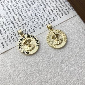 Collar con Colgante de Moneda de José <span class=keywords><strong>Gregorio</strong></span> Hernández Chapado en Oro Vintage, Medallón Religioso Retro con Retrato, Joyería de Fe para Uso Diario - Product Image 5