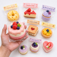 Jouet Squishy en Silicone Kawaii en Forme de Gâteau Fraise, Anti-Stress à Remontée Lente, Jouets à Presser, Vente en Gros OEM, Cadeau Promotionnel