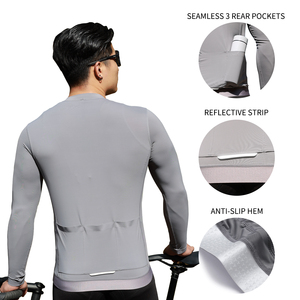 WOSAWE all'ingrosso riflettente bici da uomo abbigliamento traspirante <span class=keywords><strong>manica</strong></span> <span class=keywords><strong>lunga</strong></span> corsa top bici da strada ad asciugatura rapida maglie da <span class=keywords><strong>ciclismo</strong></span> - Product Image 3