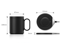 Tasse thermos électrique avec chargeur sans fil, chauffe-tasse cadeau, chauffe-tasse à café intelligent thermostatique à 55 degrés