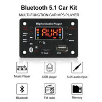 Module décodeur MP3 WMA sans fil Bluetooth 5.0 VIRE 12V pour autoradio, avec écran couleur, lecteur MP3, USB, TF, radio FM