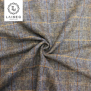 England Harris Style Blue Check 100% Wool <strong>Tweed</strong> Fabric for Coats / <strong>Suit</strong> - Product Image 6