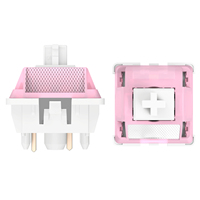 DUROCK Interrupteurs Lotus blancs, 56g Interrupteurs tactiles à lumière RVB de haute précision Son confortable Interrupteurs de clavier tactiles à 5 broches