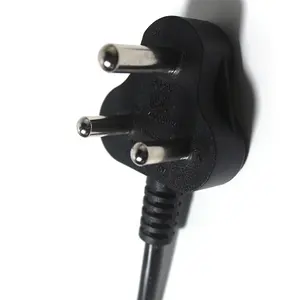 Customized New Brand 16A 250V 0.5mm2 Electrical Plug 3 pin Power Cable Suitable For India Use