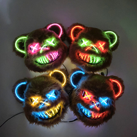 Lumineux LED Ours Masque Glowing Mascarade Ball Masque pour Hommes Femmes Cosplay Props Light up Masque Mascara Halloween Fournitures