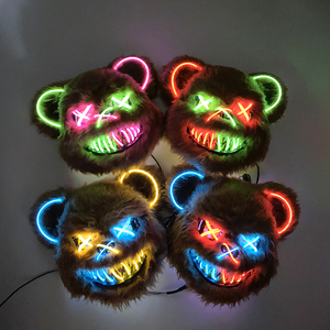 Máscara de oso LED luminosa, máscara de bola de Mascarada brillante para hombres y mujeres, accesorios de Cosplay, máscara iluminada, máscara, suministros de Halloween - Product Image 4