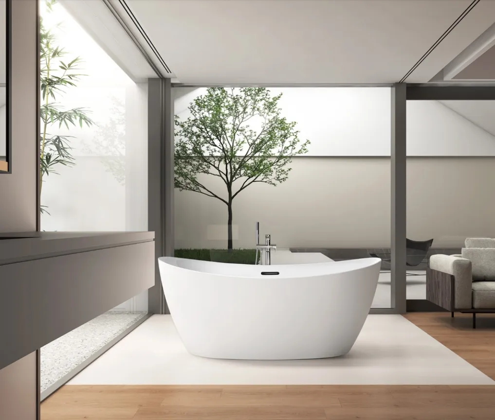 Hochleistungs-OEM ODM weißes Hotel-Willa-Badezimmer integrierte Einweichen-Schürze Badewanne