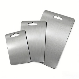 Planches à découper double face pour la cuisine, en acier inoxydable 201, blocs de découpe anti-taches et sans odeur, bords sans bavures - Product Image 2
