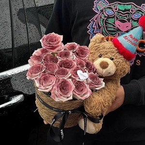 D74 11 piezas de rosas eternas con tarjeta de felicitación, regalo de Navidad, ramo de flores de jabón eternas - Product Image 6