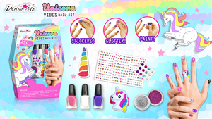Esmalte de uñas no tóxico con pegatina y Flash para niñas de 5 a 7 años UNICORN VIBES NAIL KIT Fashion - Product Image 5