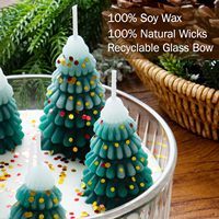 AIKUN Décorations d'arbre de Noël d'intérieur Bougies de forêt de cèdres de ferme rustiques avec cire de soja parfumée pour les vacances du Nouvel An