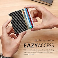 Porte-cartes métallique de luxe pour homme, nouvelle collection, anti-RFID, portefeuille fin, technologie antivol, fermeture éclair, personnalisable