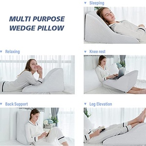 Oreiller triangulaire en mousse à mémoire de forme pour lit, soutien dorsal surélevé pour soulager le reflux acide et les brûlures d'estomac - Product Image 5