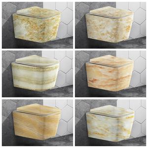 WC mural sans bride, sanitaire de luxe européen, WC rond en céramique, WC mural suspendu - Product Image 4