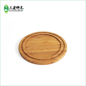 Venta directa de fábrica de bandejas de bambú para pizza con placas de queso y carne de res incorporadas, bandejas redondas. - Product Image 1